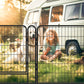 16 Panels Heavy Duty Metal Playpen with door,31.7"H Dog Fence Pet Exercise Pen for Outdoor