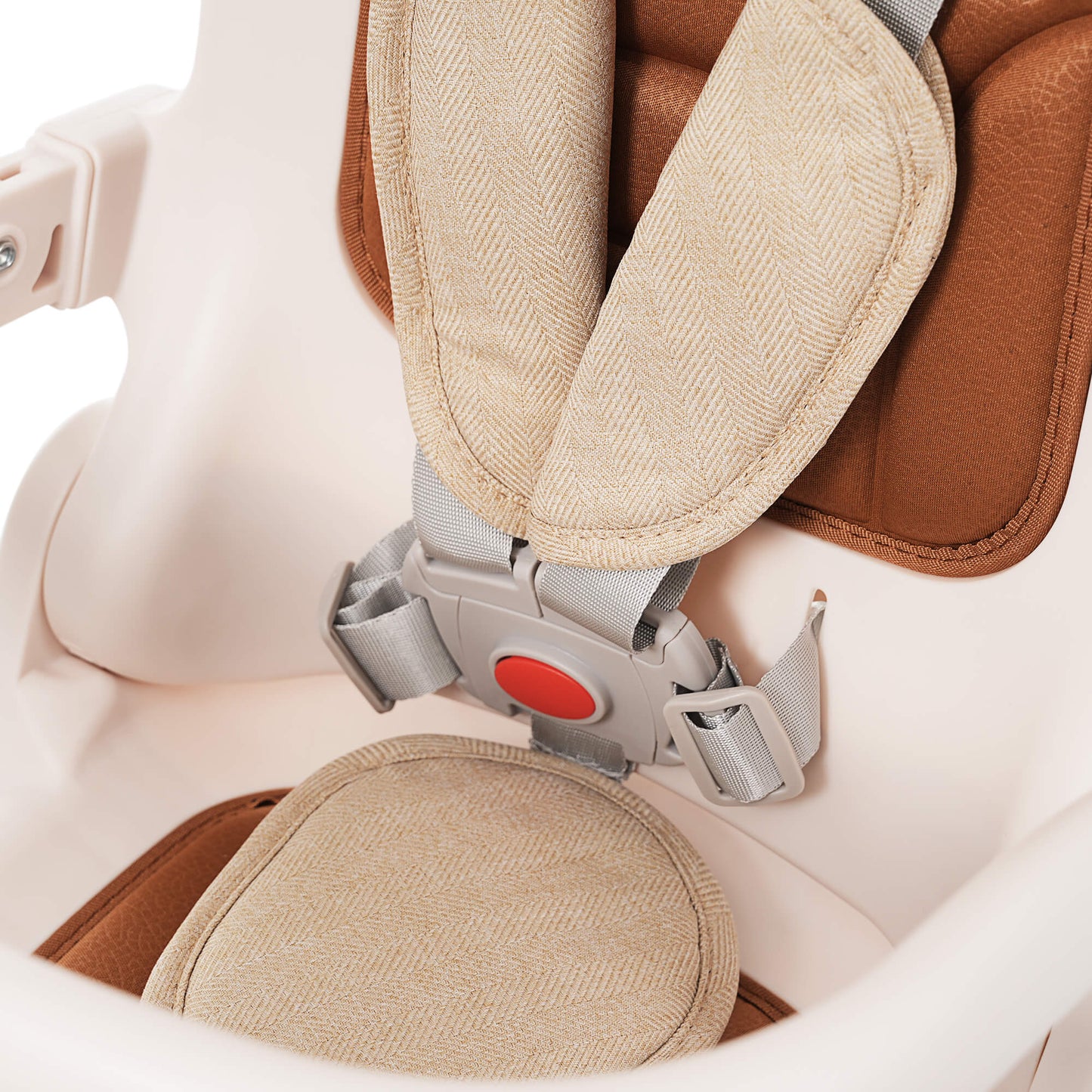 7 in 1 Baby Tricycle, Foldable Toddler Tricycle with Removable and Adjustable Parent Handle, Toddler Push Bike with Removable Pedal, Canopy, and Guardrail, Tricycle for 12-72 Months, light brown 