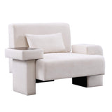 Modern Oversized Armchair, 48'' Wide Mid-Century Chair with Pillow Upholstered, Sturdy Wood Frame & Soft Cushion for Living Room - FVNLYXQ