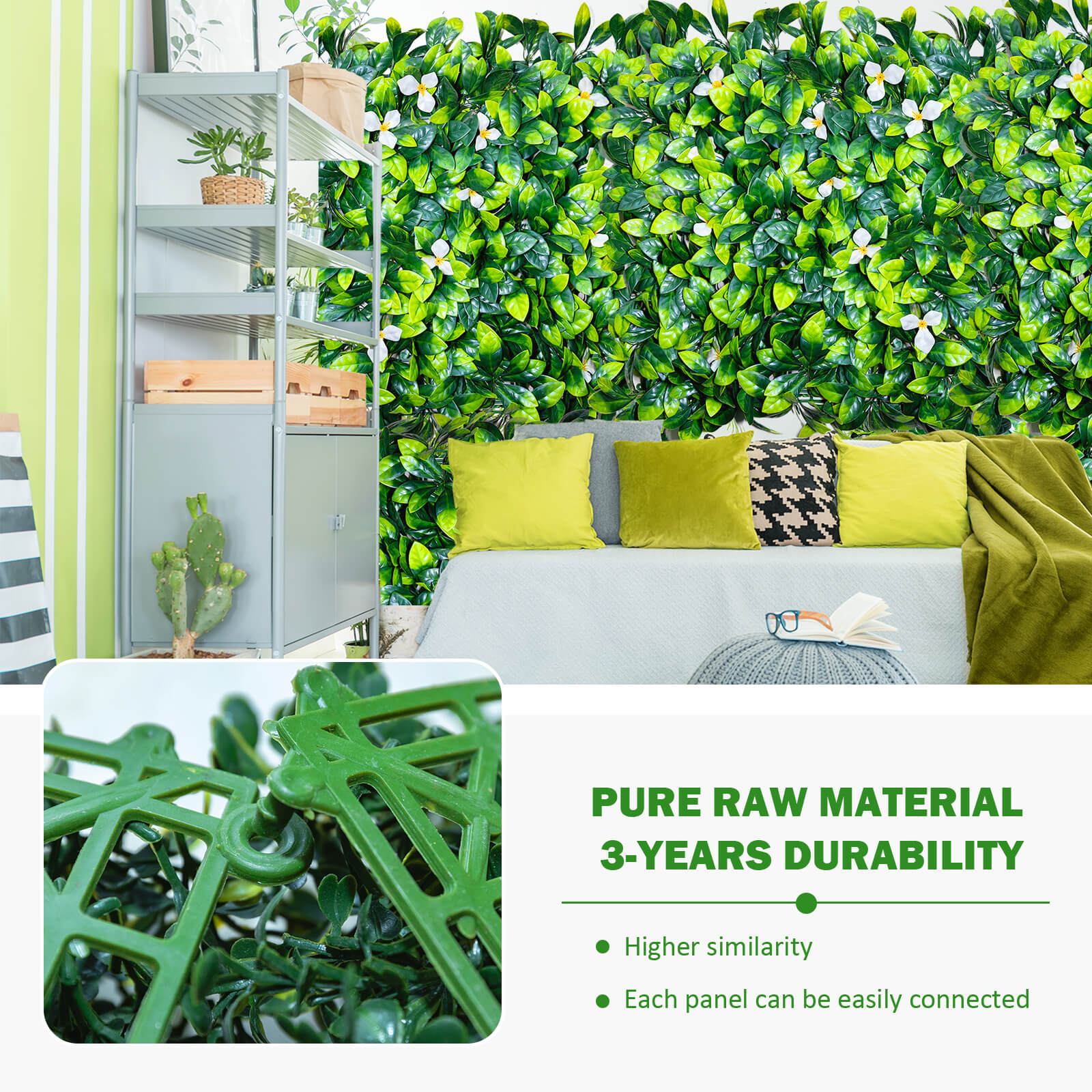 Boxwood Panels, Grass Wall 20"x20"(20pcs), Plant Wall, Grass Backdrop Wall, Privacy Screen, Sun Protected Green Wall Decor for Outdoor, Indoor, Garden, Backyard and Décor - FVNLYXQ