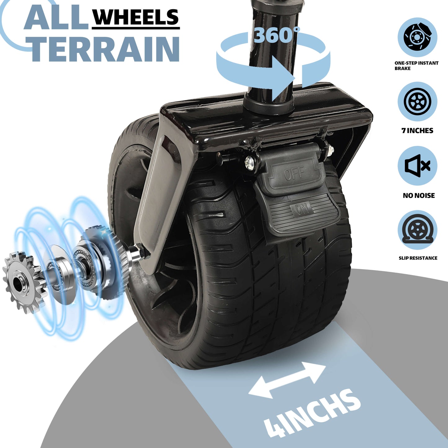 Multi-Functional Push-Pull Folding Wagon Cart with Rotating Handle & 360° All-Terrain Wheels – Heavy-Duty, Adjustable Design, Large Capacity for Transport, Groceries, and Outdoor Use, khaki- Gray - FVNLYXQ