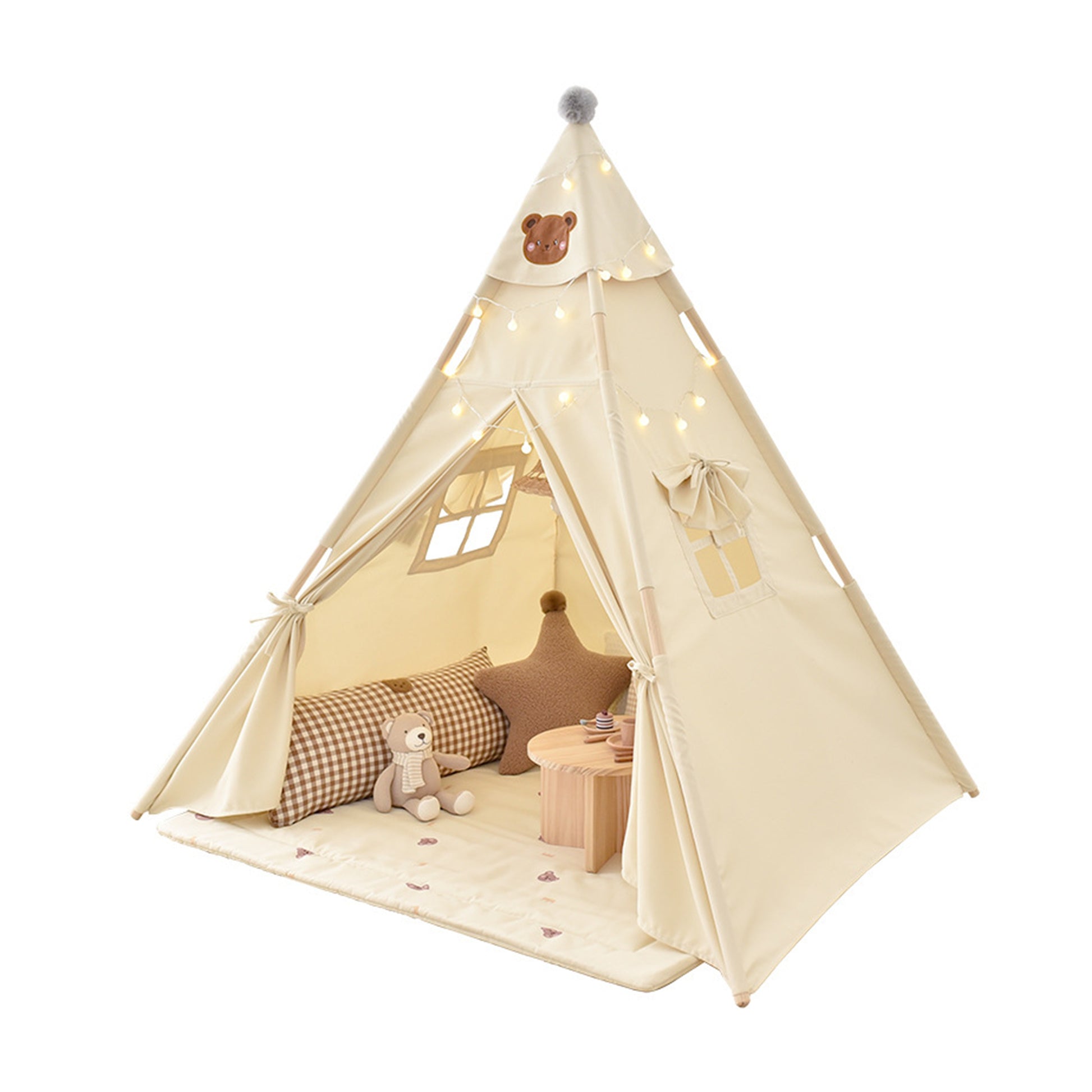 Children's Indoor/Outdoor Play Tent - Cartoon Indian Style Toy Teepee - FVNLYXQ